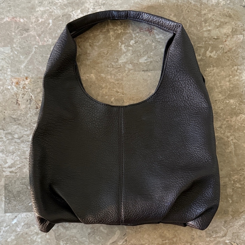 Elegant Black Leather Tote Bag